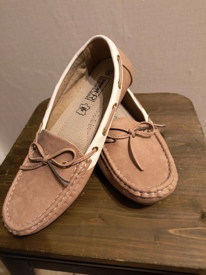 Mocassins femme rose et blanc 39 - photo numéro 3