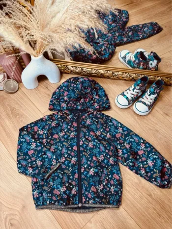 Taille 3 ans veste coupe vent fille Extenso bleue * Flowers * 🌸