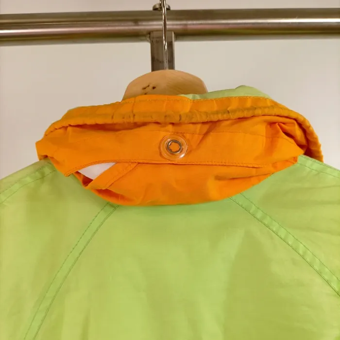 Veste coupe-vent vintage Le Temps des As vert fluo orange coton polyester 80s taille L A1475 - photo numéro 9