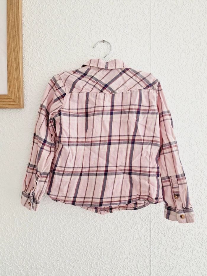 H&M - Chemise à carreaux, manches longues - Rose (4 ans) - photo numéro 3