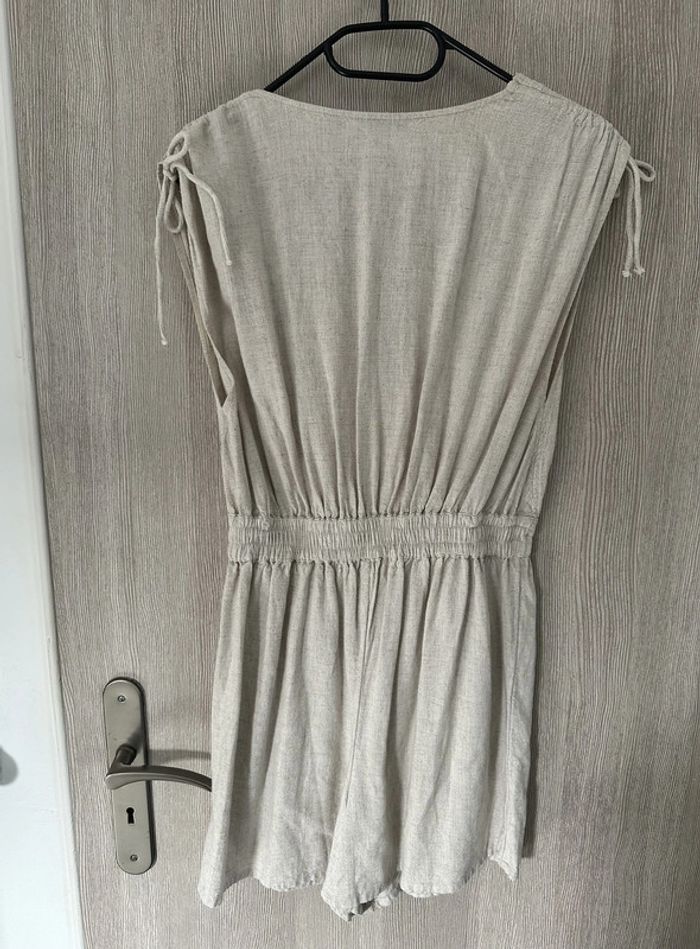 Combinaison short en lin sans manches beige taille S 34 36 Kiabi - photo numéro 5