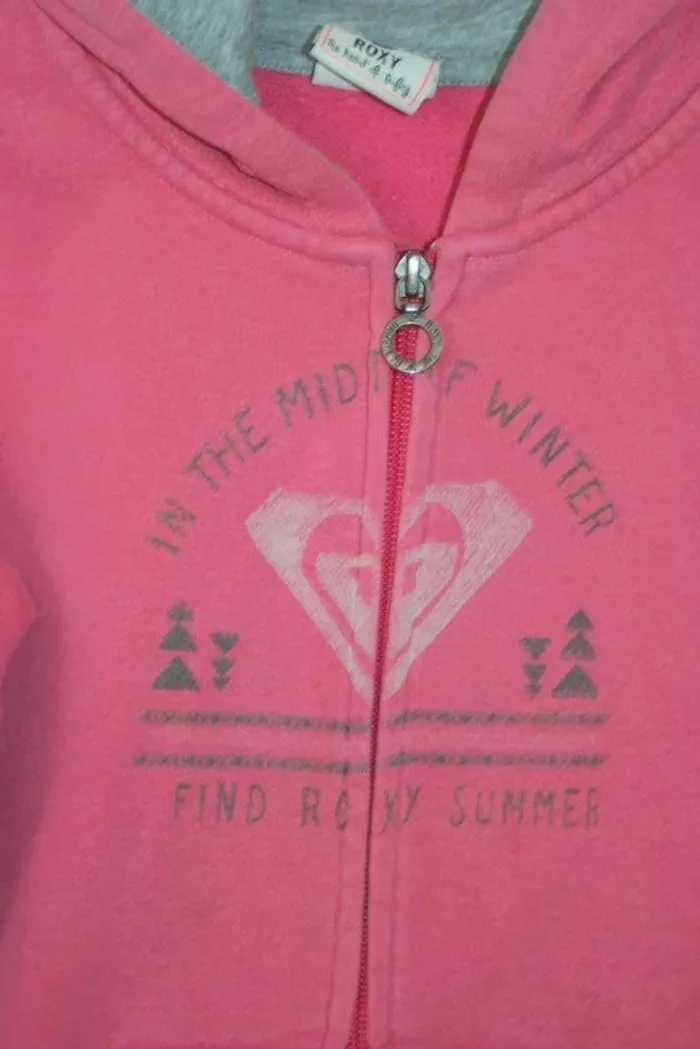 Sweat à capuche rose marque Roxy, taille 10 ans - photo numéro 2