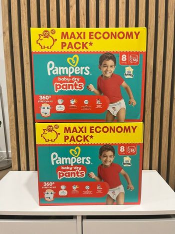 2 Packs - 116 Couches Pampers Pants T8