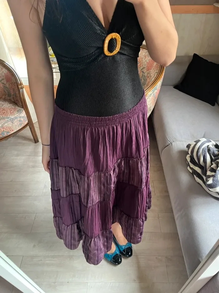 Jupe longue bohème maxi skirt vintage champêtre y2k grunge - photo numéro 3