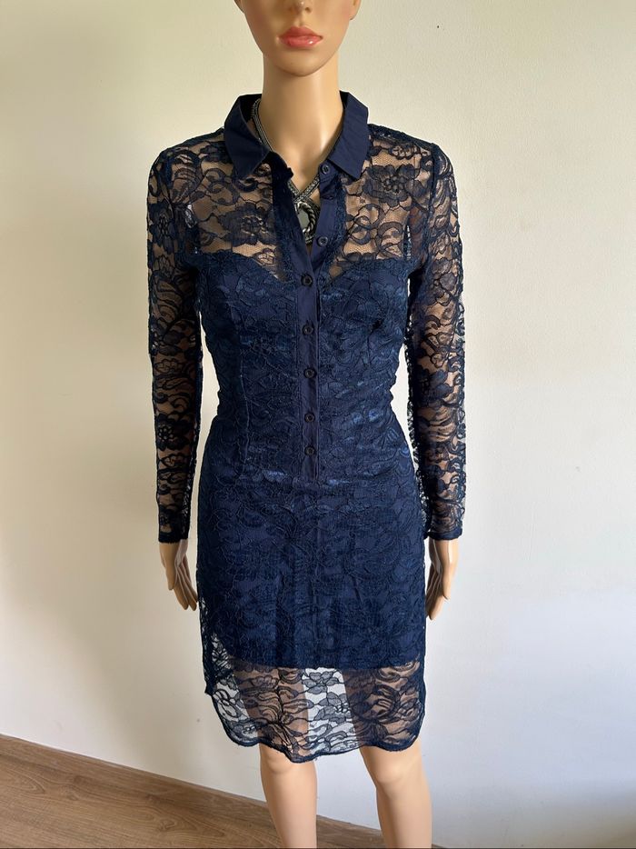 Robe bleue marine neuve en dentelle AX Paris taille US 10