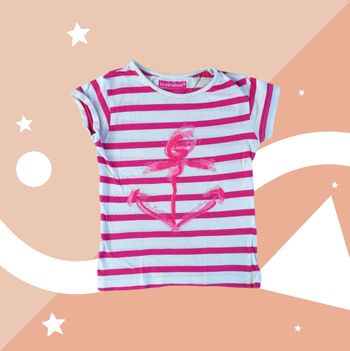 T-shirt rayé rose