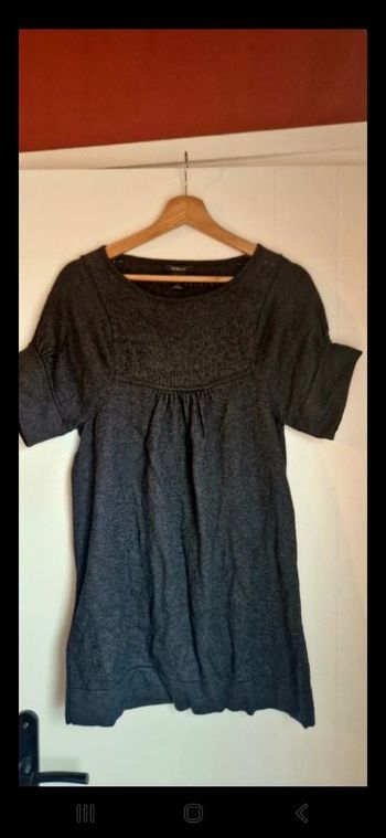 Robe pull Mango manche courtes Gris anthracite