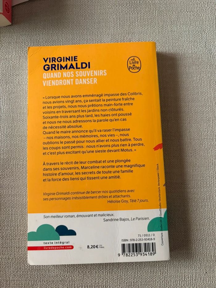 Livre quand nos souvenirs viendront danser - Virginie grimaldi -roman feel good / amitié - photo numéro 2