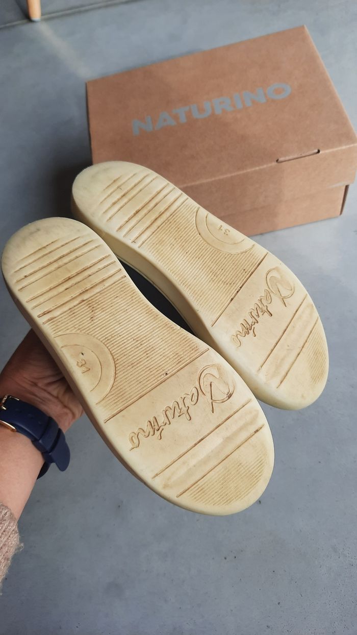 Chaussures baskets cuir garçon pointure 31 Naturino Eindhoven scratch souples presquepiednu - photo numéro 3