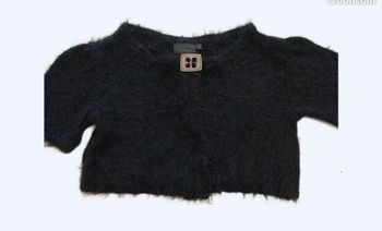 Boléro noir en maille poilue 46