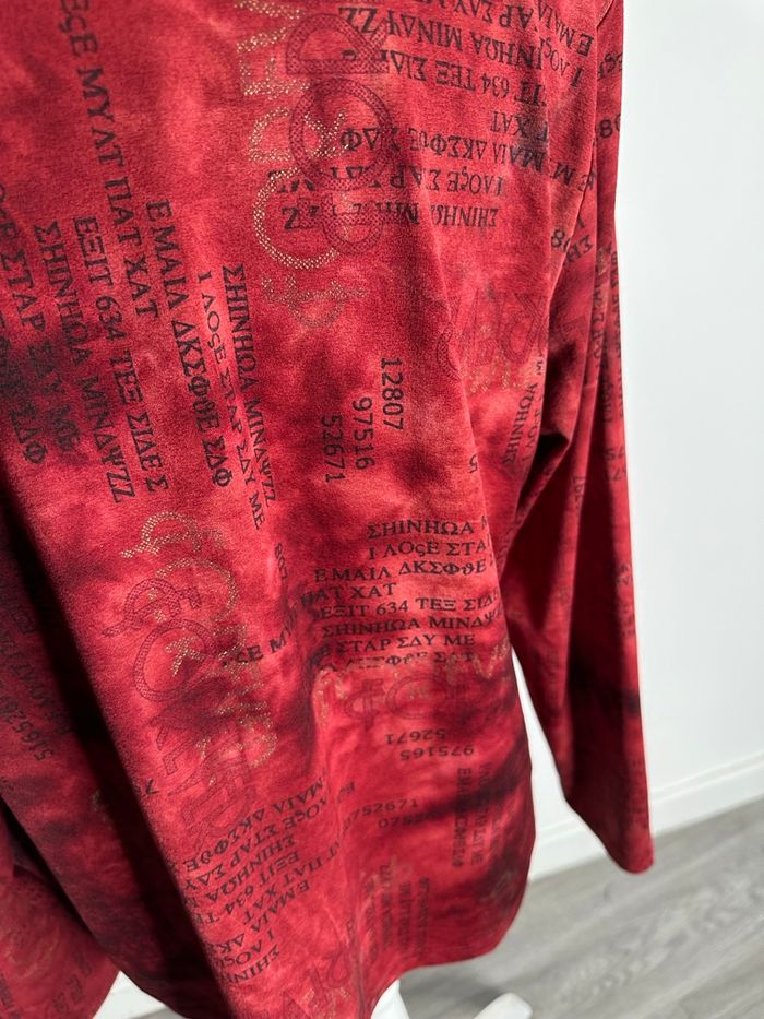 T-shirt à manches longues rouge bordeaux doré Guy Dubois Vintage T46 3XL - photo numéro 8