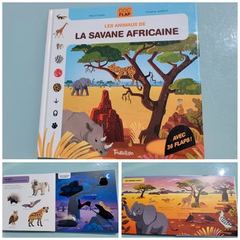 Livre animé Doc flap 🦒 Les animaux de La Savane africaine 🦏