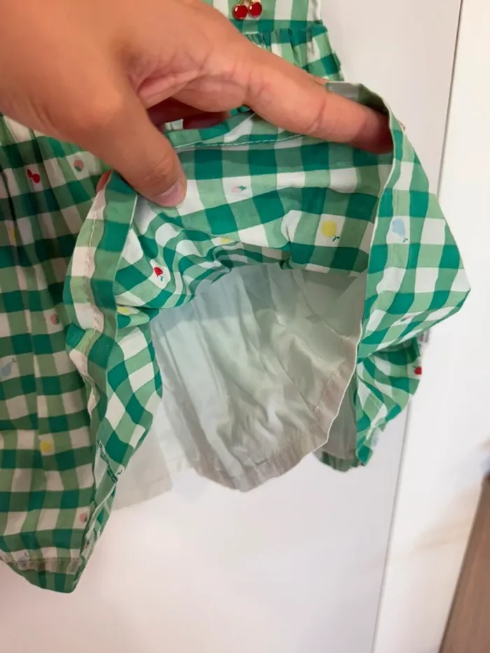 Robe à carreaux vertes thème fruits  Sergent Major - 5 ans - photo numéro 4