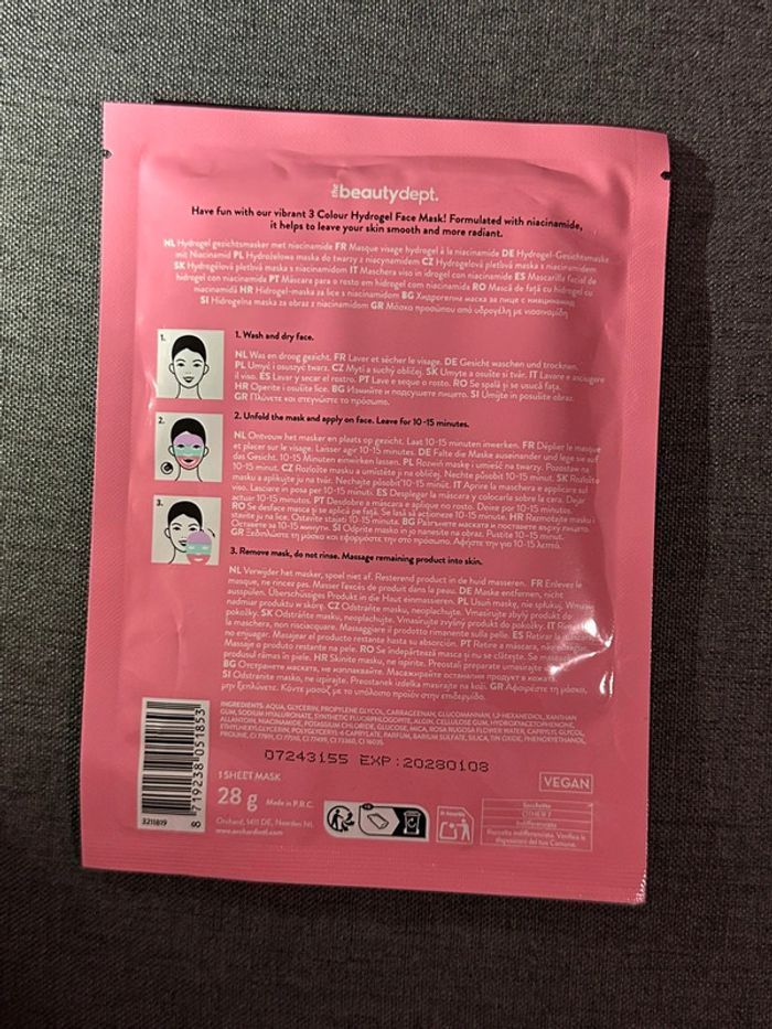 Masque Visage En Tissu Hydrogel Niacinamide Vegan Neuf - photo numéro 2