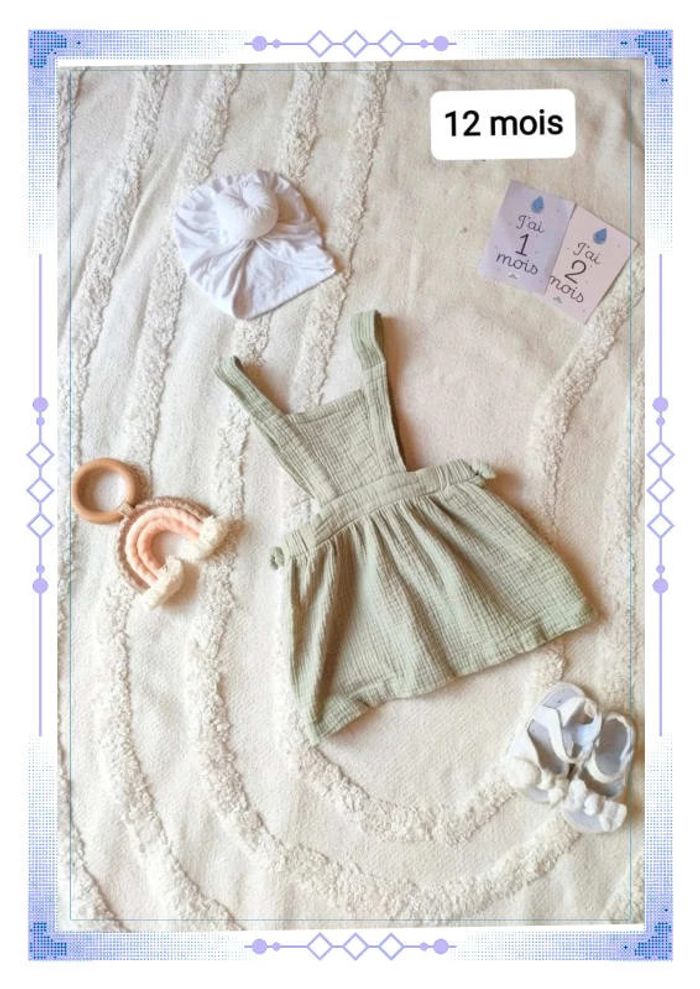 Robe fille gaze de coton 12 mois