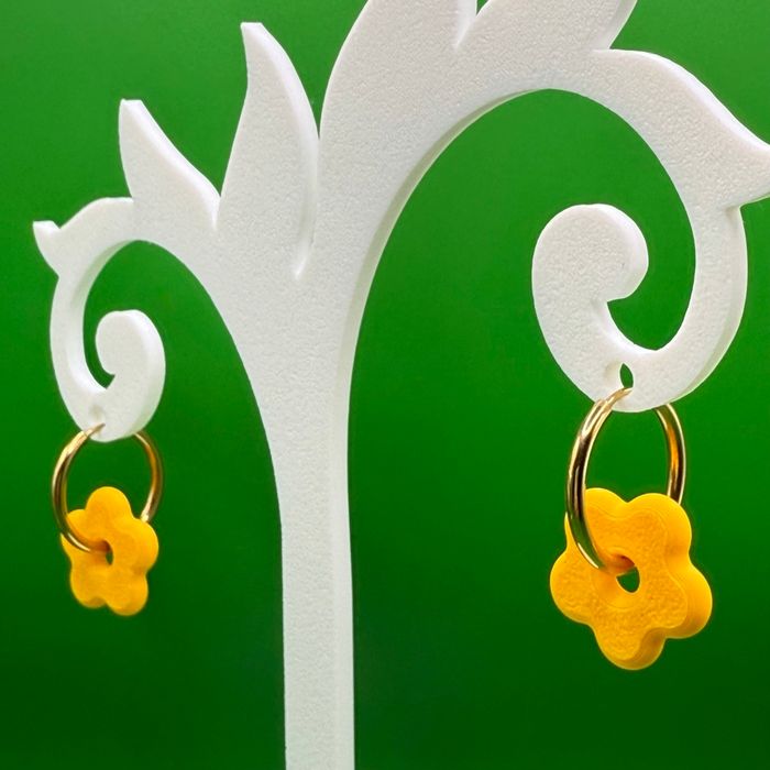 Boucles oreilles créole fleur - photo numéro 2