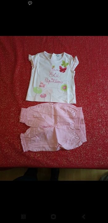 Joli ensemble d été rose taille 18mois