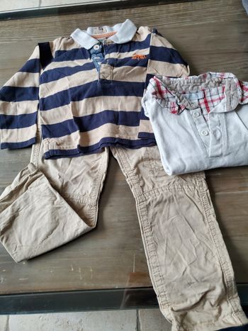 Ensemble pantalon et 2 polos 18 mois