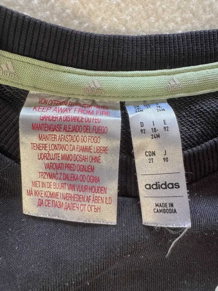 Sweat Adidas bébé – Noir – 18/24 mois – Classique & confortable - photo numéro 4