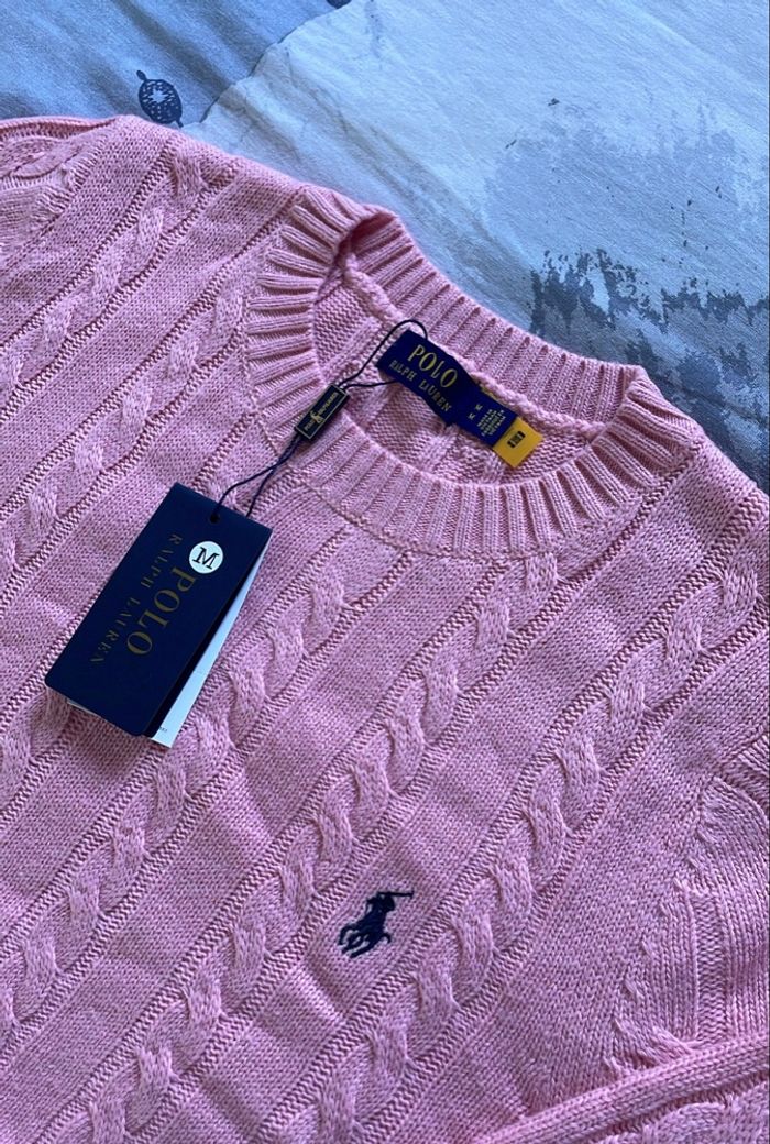 Pull Torsadé Rose - Taille S - photo numéro 3