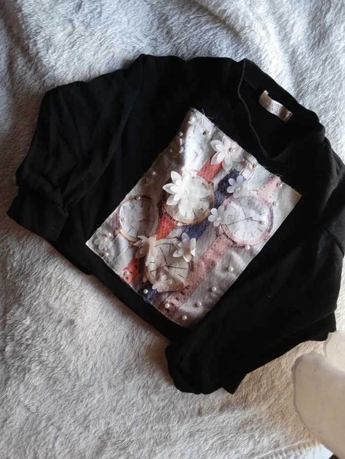 Pull noir fille - photo numéro 2