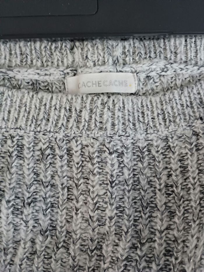 Pull gris pailleté Cache cache XS - photo numéro 2