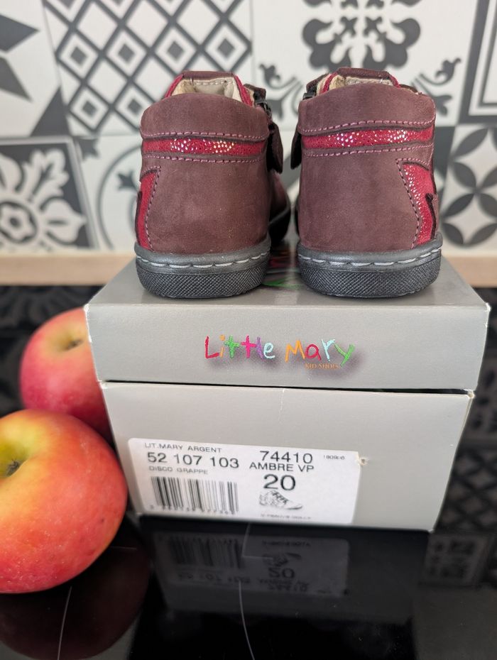Bottines fille en cuir tout doux et souple. Taille 20. Neuf . Little Mary - photo numéro 2