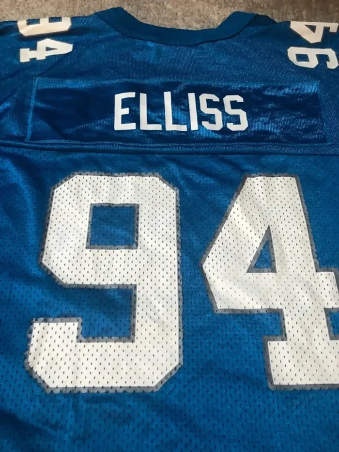 Maillot NFL jersey Elliss Detroit Lions Vintage Puma Mens Small - photo numéro 11