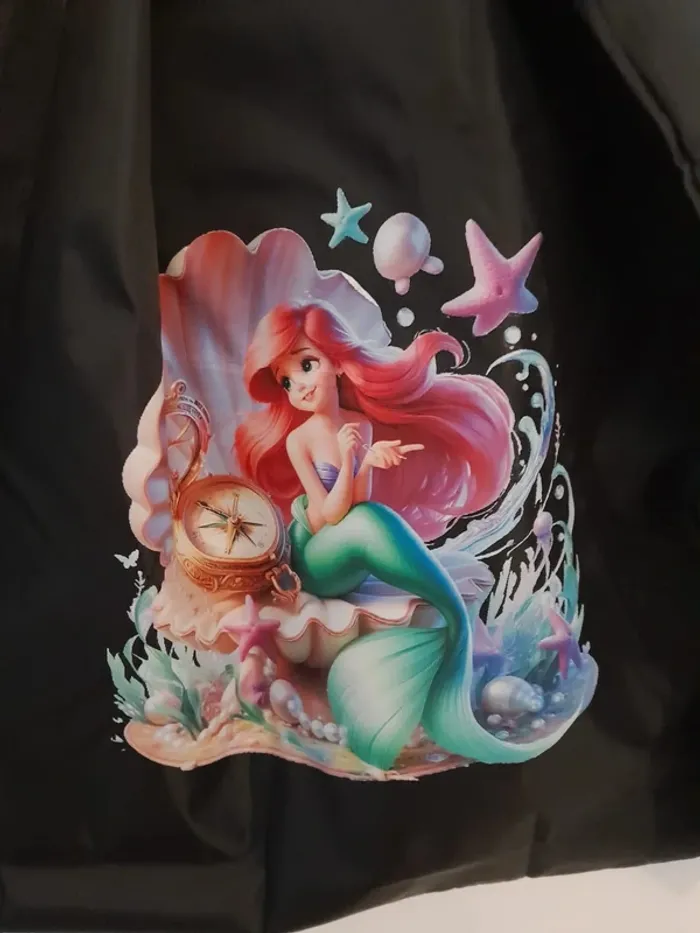 Sac en polyester, impérméable, courses, étudiants,noir imprimé Ariel - photo numéro 2