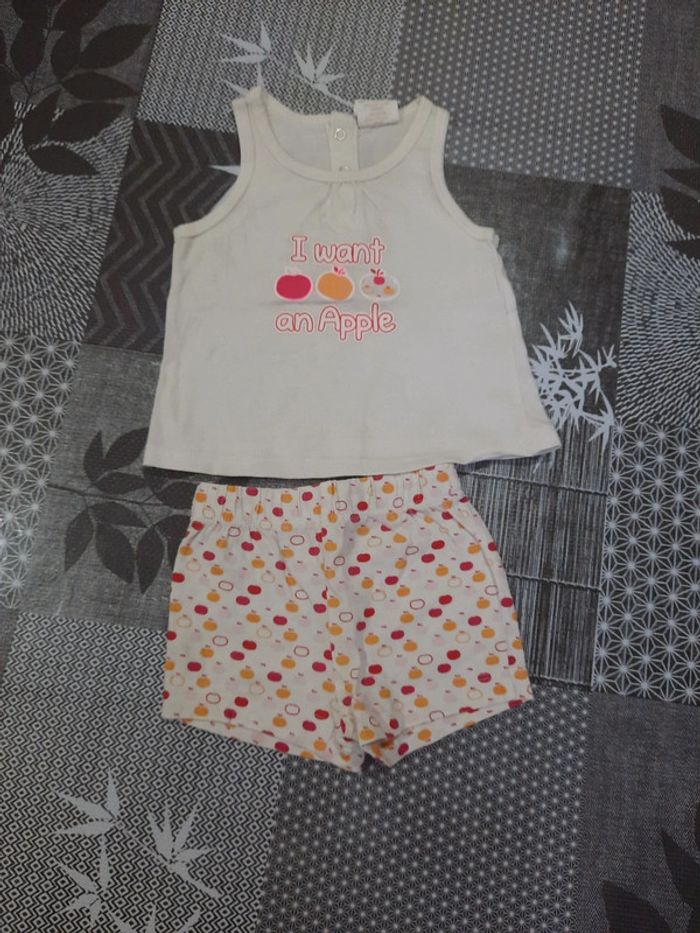 Short + débardeur 3 mois fille
