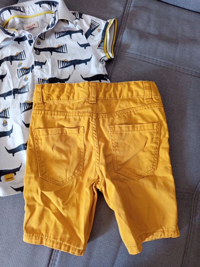 Short jean moutarde 3 ans - photo numéro 3