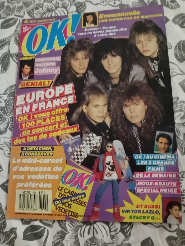 Magazine Vintage Ok! ancienne  N° 576 Année 1987 Groupe Rock EUROPE - photo numéro 5