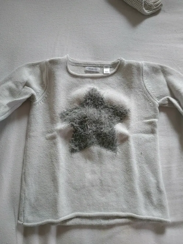 Pull Fille Blanc cassé 8 ans