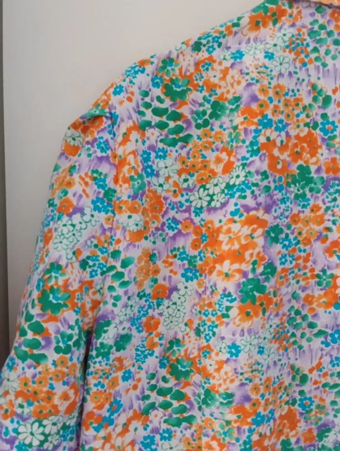 Chemise manches courtes fleurs multicolores - photo numéro 6