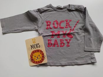 Tee-shirt manches longues, taille 12 mois