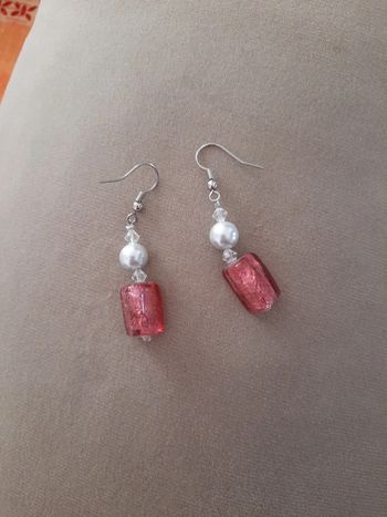 Boucles d'oreilles Pierre rose