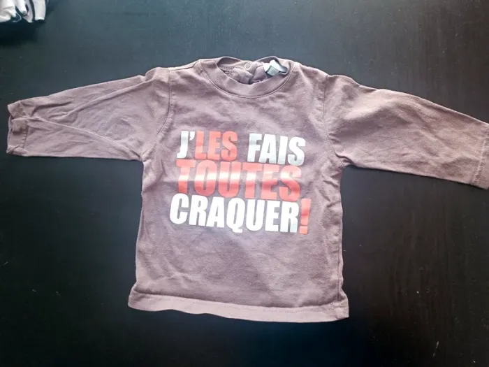Lot t shirt manches longues 6 mois - photo numéro 5