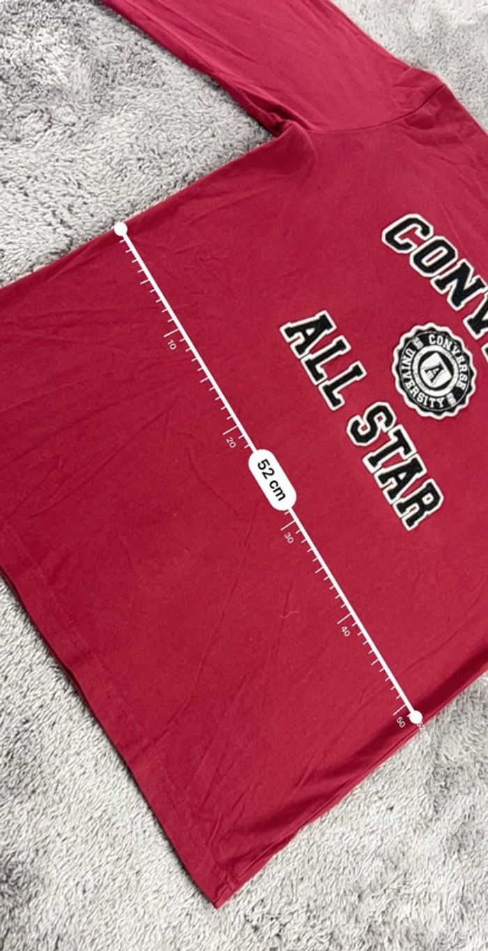 T-shirt manches longues Converse All Star Bordeaux – Taille XL - photo numéro 4
