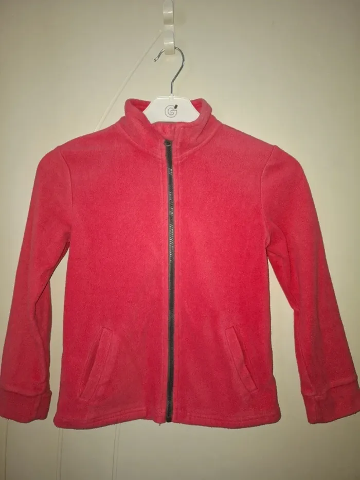 Gilet polaire zippé rose 8 ans
