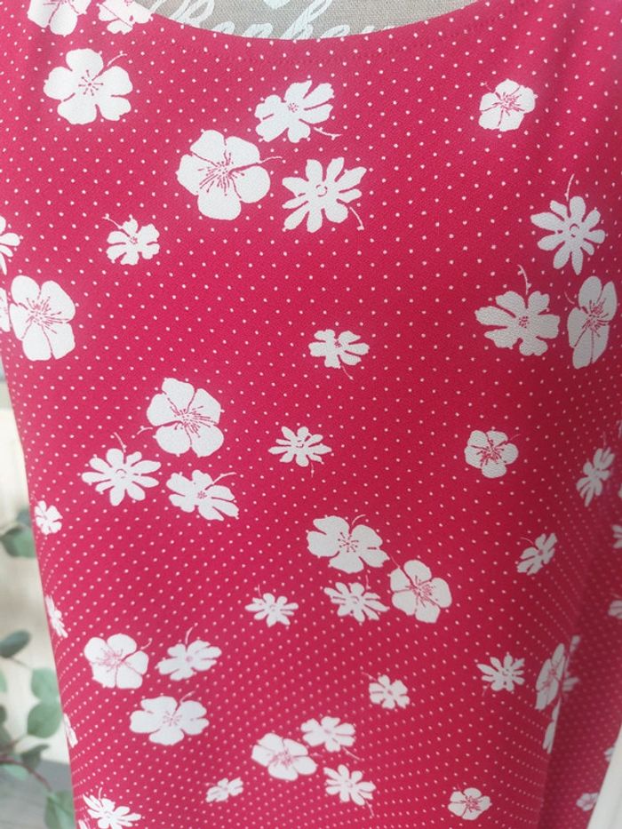 Robe rouge à fleurs blanches Mango - photo numéro 2