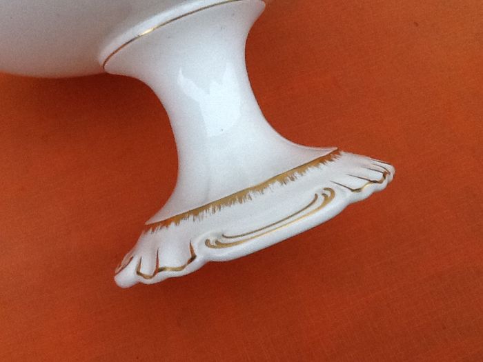 Fin XIXème Compotier sur piédouche Faïence de Sarreguemines U&C - photo numéro 7