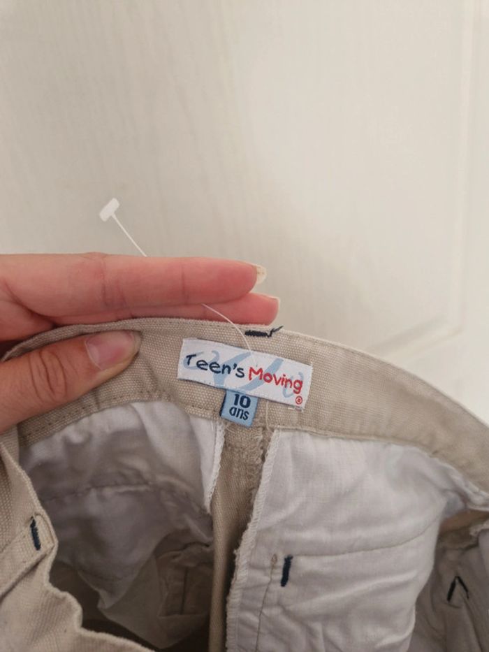 Neuf bermuda et pantacourt 2 en 1 beige fille Teen's moving 10 ans 100% coton - photo numéro 9