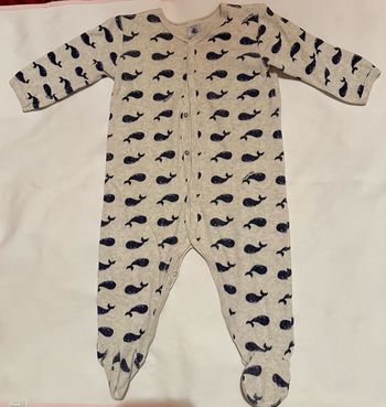 Pyjama baleines en velours - petit bateau - 12M