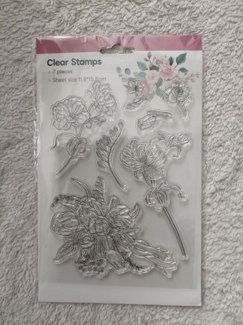 7 tampons transparents fleurs