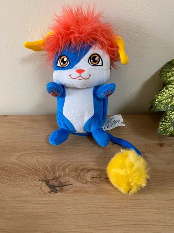 Doudou peluche popples izzy bleu jaune année 2015