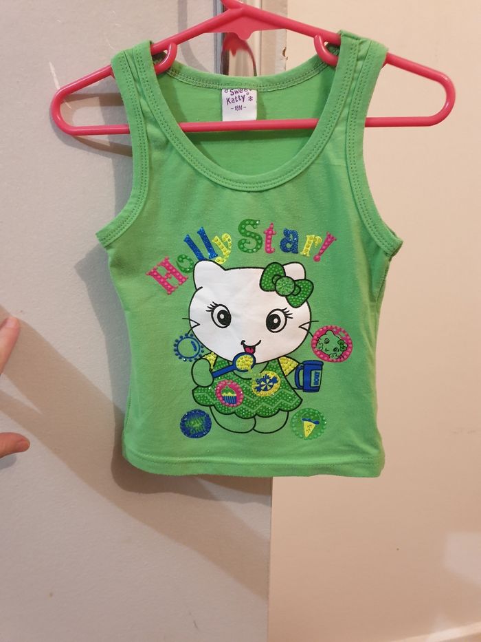 T-shirt débardeur sans manches chat kawaï
