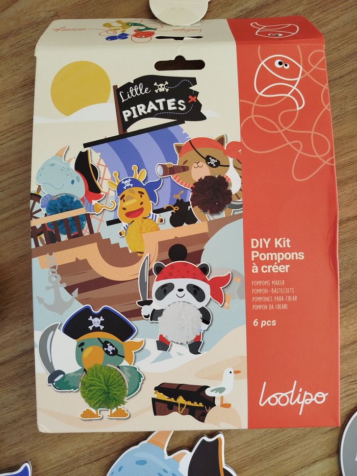 DIY kit fils et laines pompoms à créer little pirates (Loolipo) - photo numéro 2