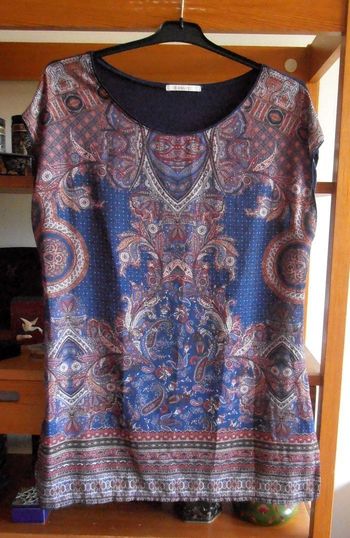 Blouse femme, tunique, Camaïeu, taille XL 42, bohème/orientale
