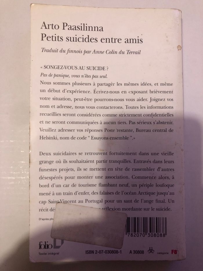 Livre petits suicides entre amis Arto Paasilinna - photo numéro 2
