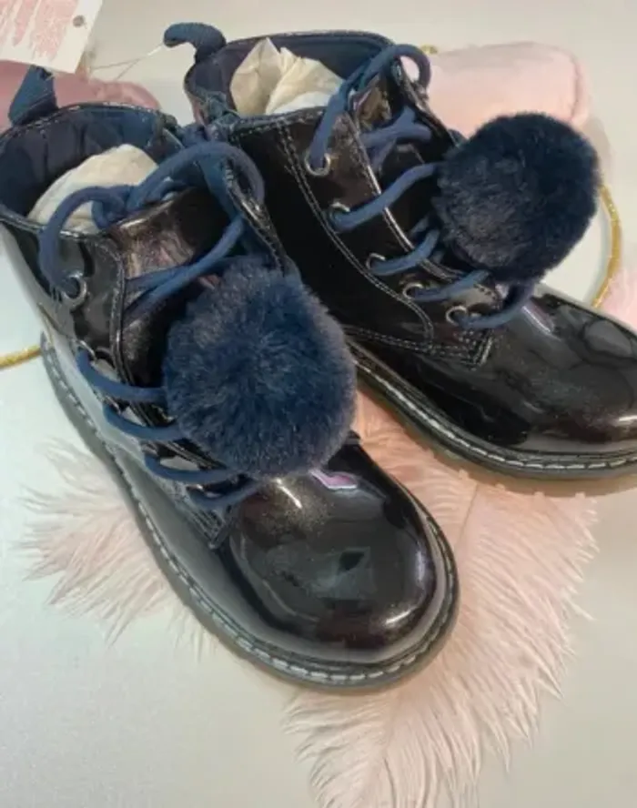 Bottines vernis fille - bleu - neuf - Zippy - Taille 28 - photo numéro 2